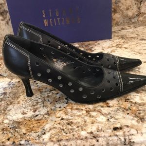 Stuart Weitzman black Domino Nappa  pumps
